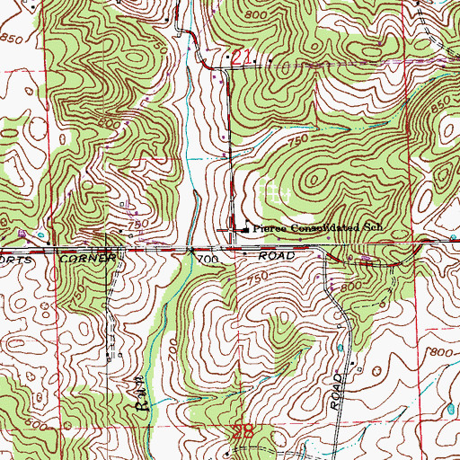 Topographic Map of Pierce Consolidated School, IN