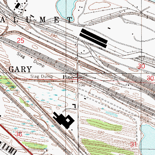 Topographic Map of Pine, IN
