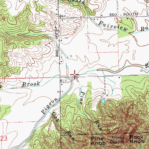 Topographic Map of Pine Run, IN