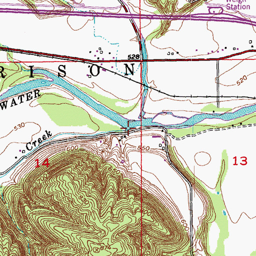 Topographic Map of Pinhook Creek, IN
