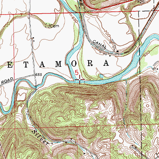 Topographic Map of Pipe Creek, IN
