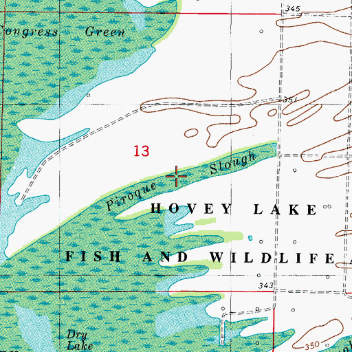 Topographic Map of Piroque Slough, IN