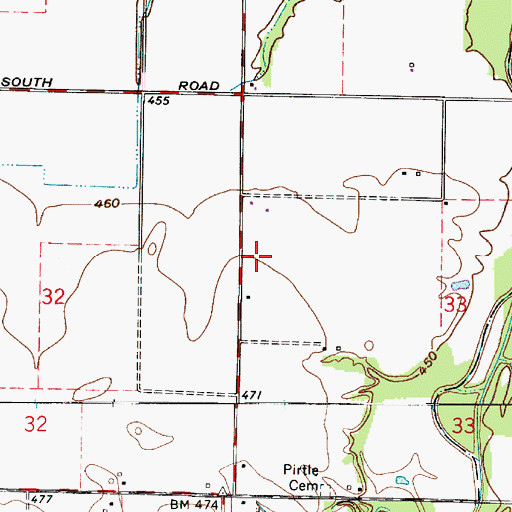 Topographic Map of Pirtle Cemetery, IN