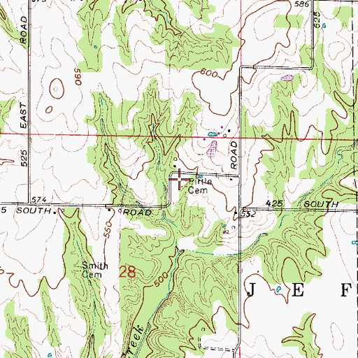 Topographic Map of Pirtle Cemetery, IN