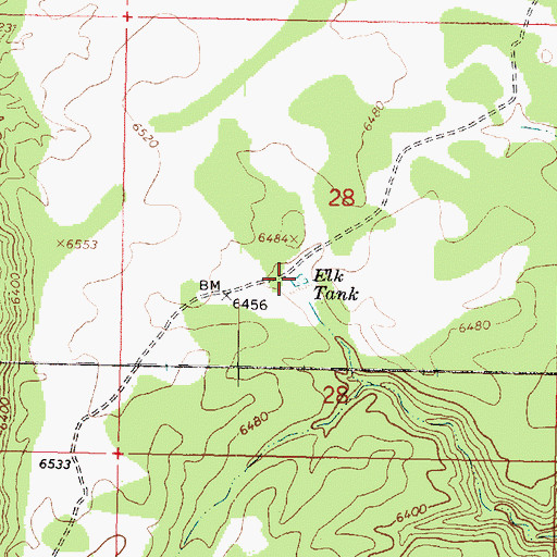 Topographic Map of Elk Tank, AZ