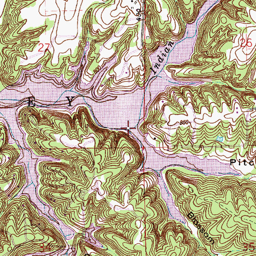 Topographic Map of Pitcher Hollow, IN