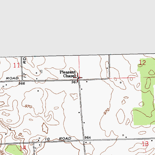 Topographic Map of Pleasant Chapel, IN