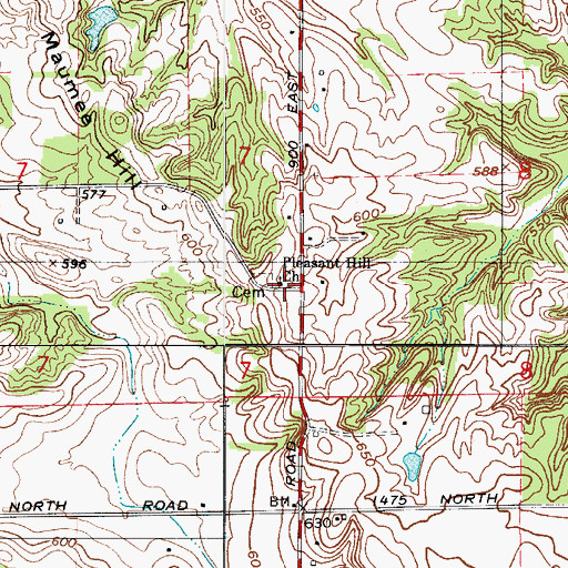 Topographic Map of Pleasant Hill Church, IN