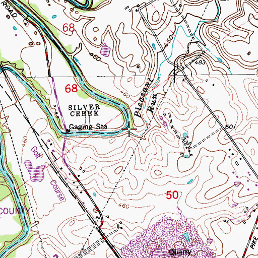Topographic Map of Pleasant Run, IN