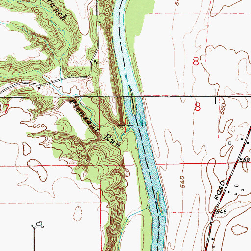 Topographic Map of Pleasant Run, IN