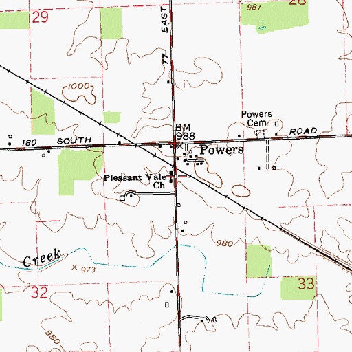 Topographic Map of Pleasant Vale Church, IN
