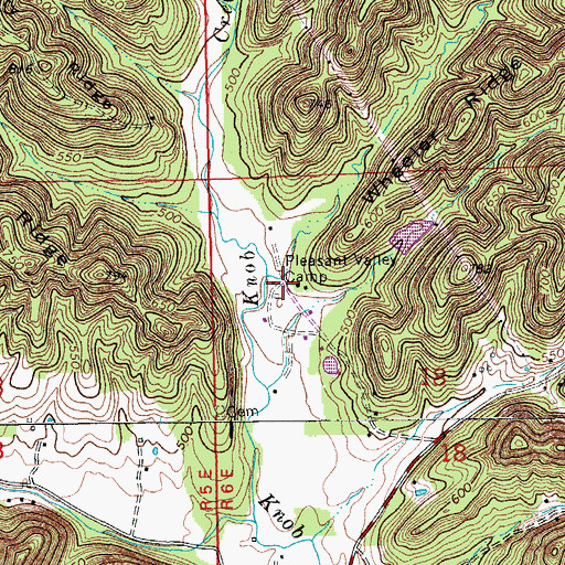 Topographic Map of Pleasant Valley Camp, IN