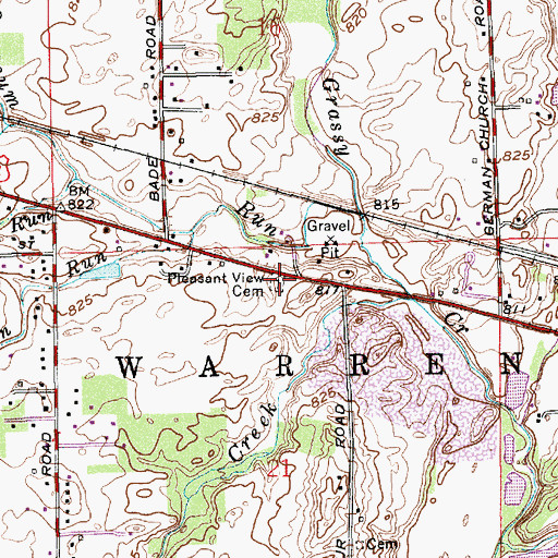 Topographic Map of Mount Pleasant Methodist Church Cemetery, IN