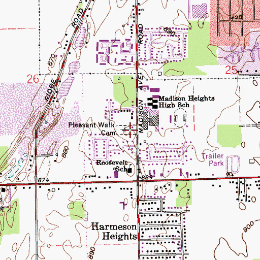 Topographic Map of Waggy Cemetery, IN