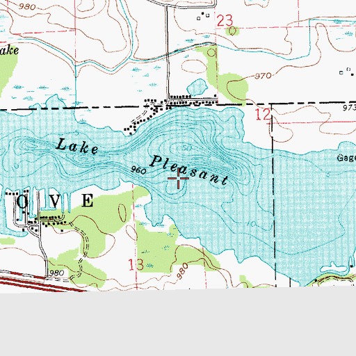 Topographic Map of Lake Pleasant, IN