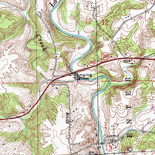 Topographic Map of Plum Creek, IN