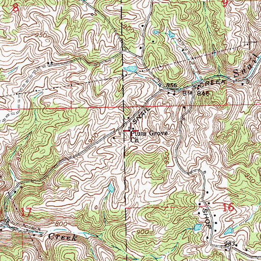 Topographic Map of Plum Grove Church, IN
