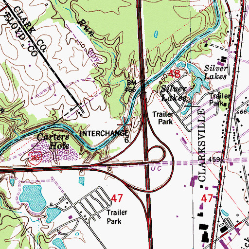 Topographic Map of Plum Run, IN