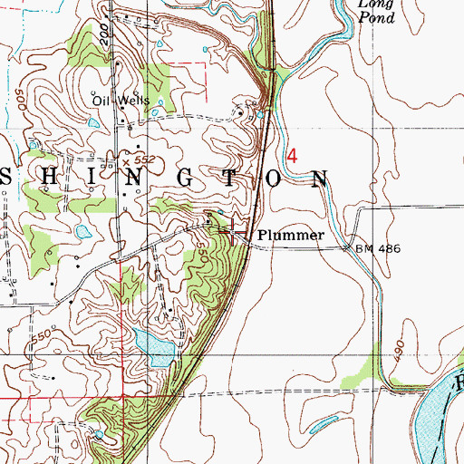 Topographic Map of Plummer, IN