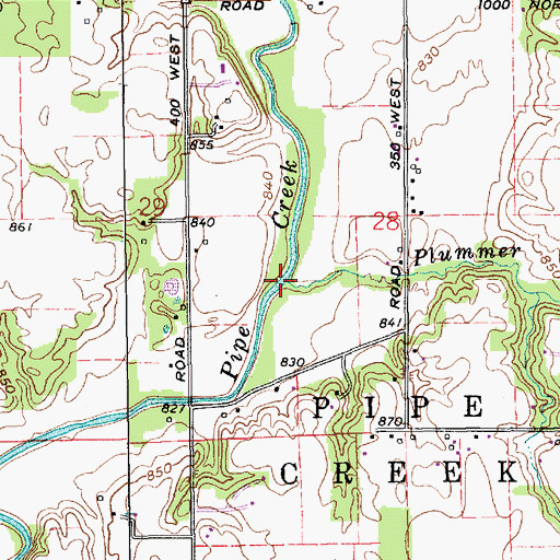 Topographic Map of Plummer Brook, IN