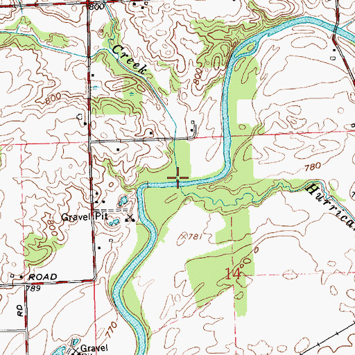 Topographic Map of Plunge Creek, IN