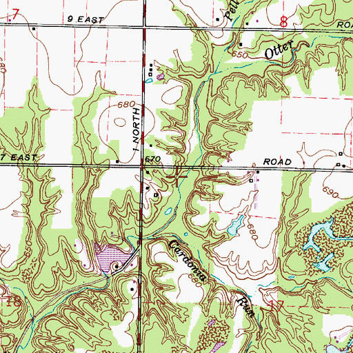 Topographic Map of Poff Brook, IN