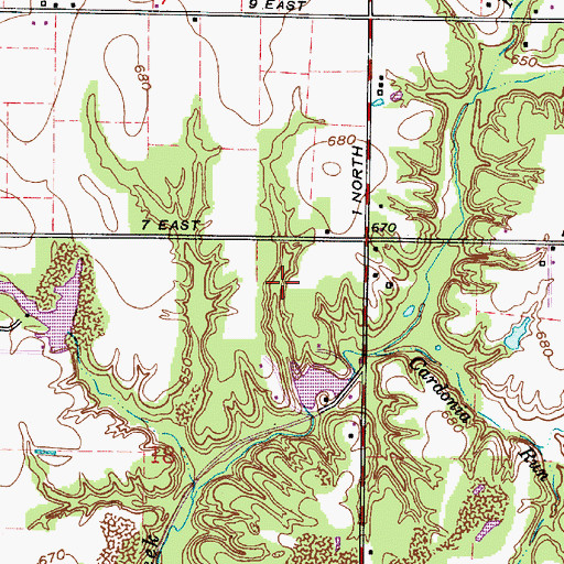 Topographic Map of Poff Cemetery, IN