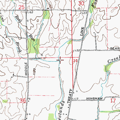 Topographic Map of Pole Creek, IN