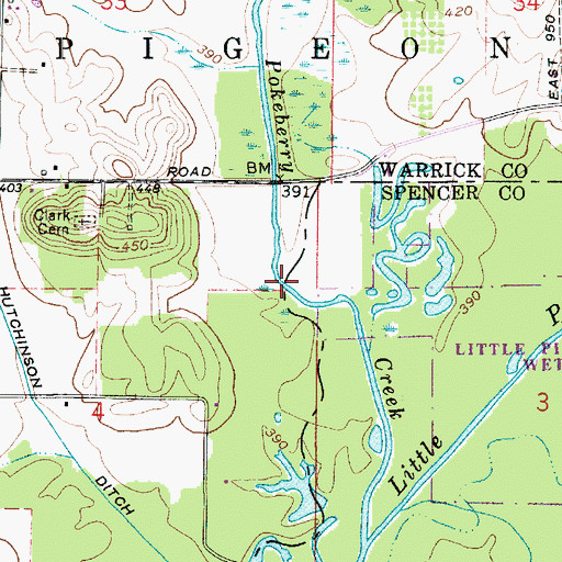 Topographic Map of Polkberry Ditch, IN