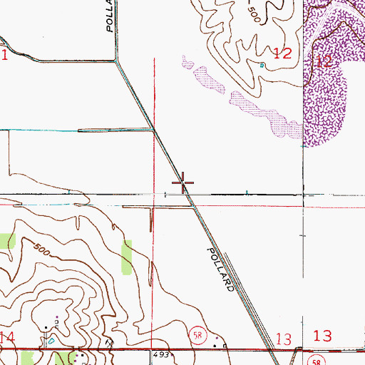 Topographic Map of Pollard Ditch, IN