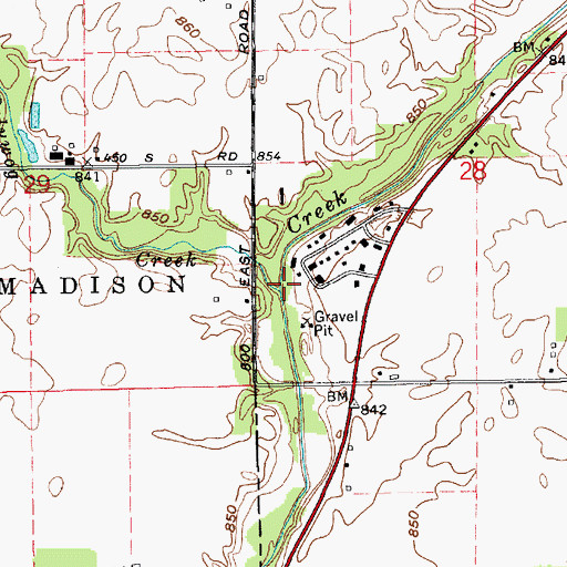 Topographic Map of Polywog Creek, IN