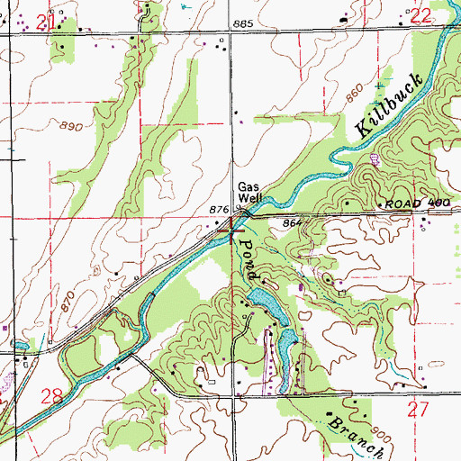 Topographic Map of Pond Branch, IN