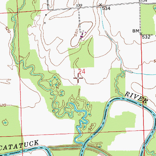 Topographic Map of Pond Creek, IN