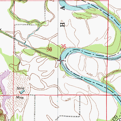 Topographic Map of Pond Creek, IN