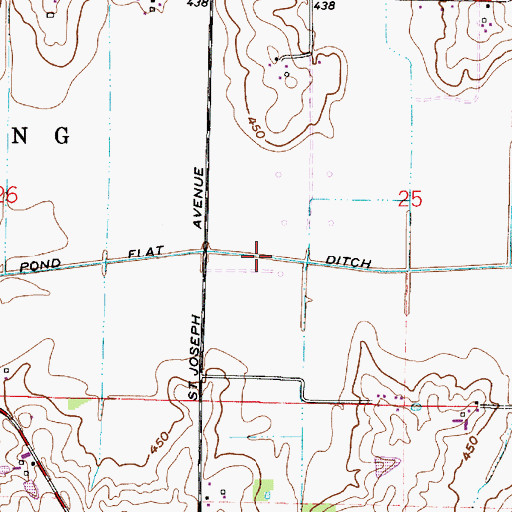 Topographic Map of Pond Flat Ditch, IN