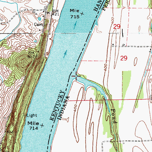 Topographic Map of Pond Run, IN