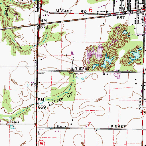 Topographic Map of Pontiac, IN