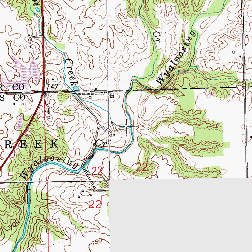 Topographic Map of Poplar Root Creek, IN
