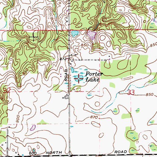 Topographic Map of Porter Lake, IN