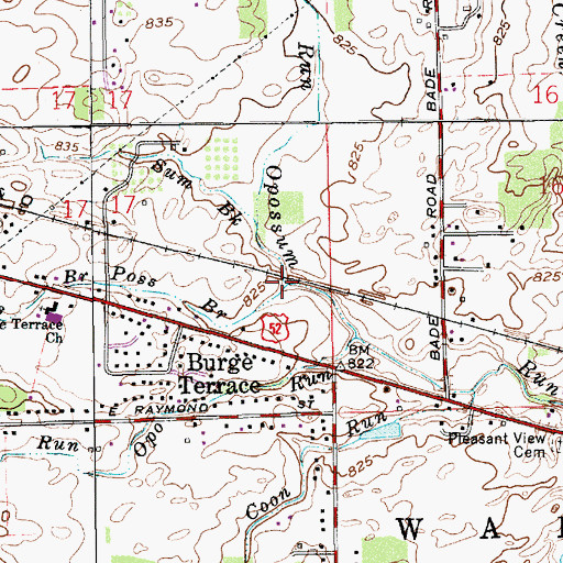 Topographic Map of Poss Branch, IN