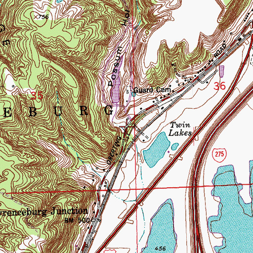 Topographic Map of Possum Hollow, IN