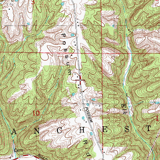 Topographic Map of Possum Ridge, IN