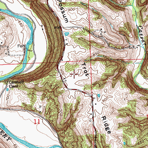 Topographic Map of Possum Trot Ridge, IN