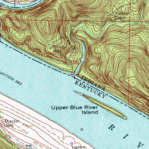 Topographic Map of Potato Run, IN