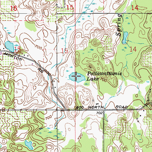 Topographic Map of Pottawattamie Lake, IN