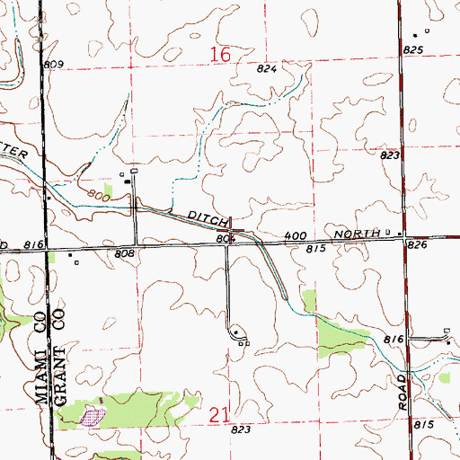 Topographic Map of Potter Ditch, IN