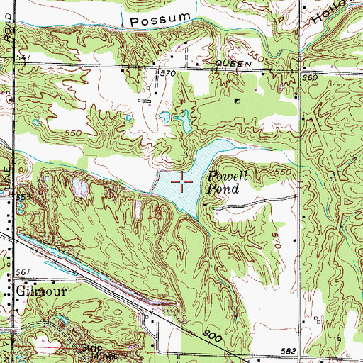 Topographic Map of Powell Pond, IN
