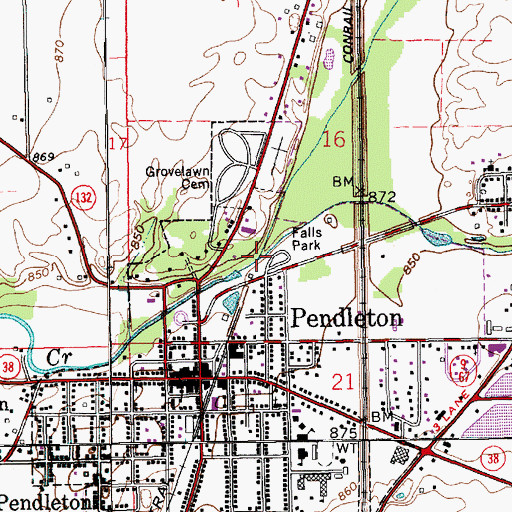 Topographic Map of Prairie Creek, IN