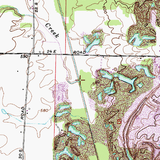 Topographic Map of Prairie Creek, IN