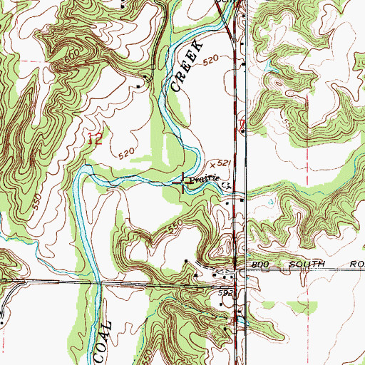 Topographic Map of Prairie Creek, IN